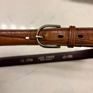 Gator Cowhide Leather Belt with Silver Buckle size 40/100 Made in USA Western